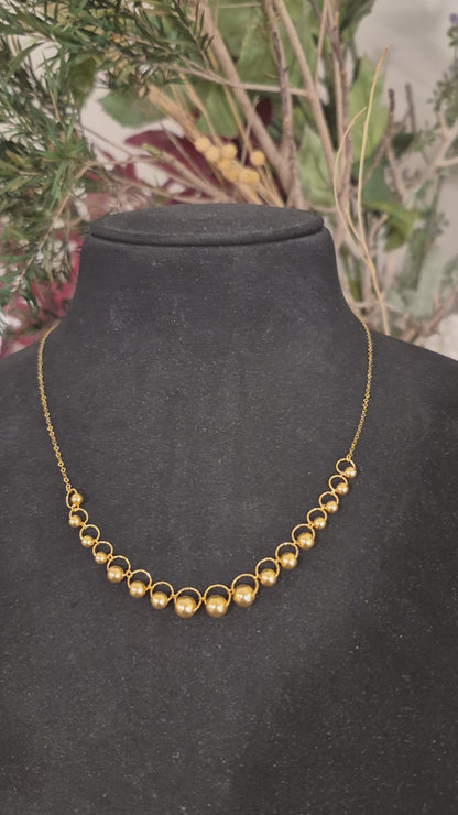 Gold Beads Necklace 21KT - FKJNKL21KM12044