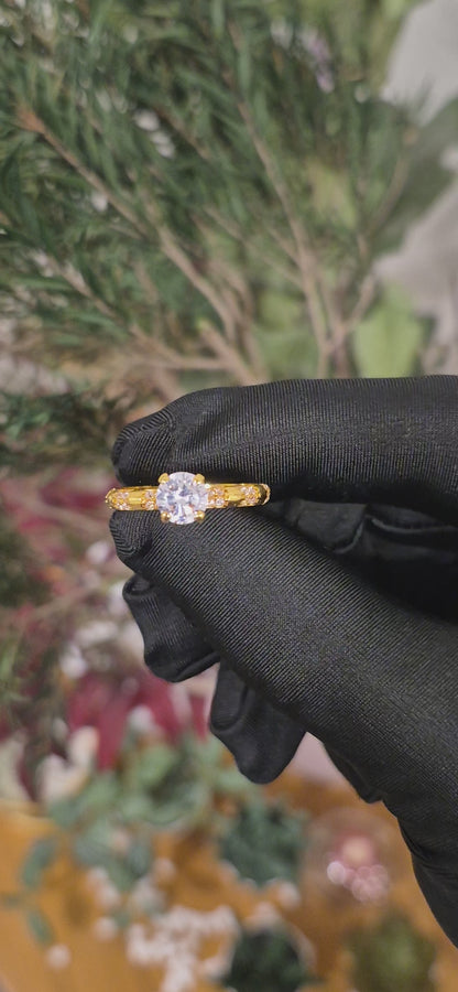 Gold Round Cut Ring 21KT - FKJRN21KM11151