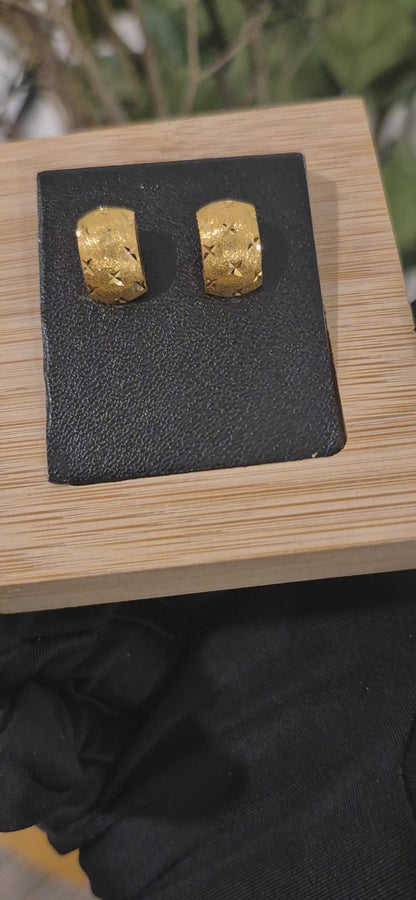 Gold Star Design Earrings 21KT - FKJERN21KM11383