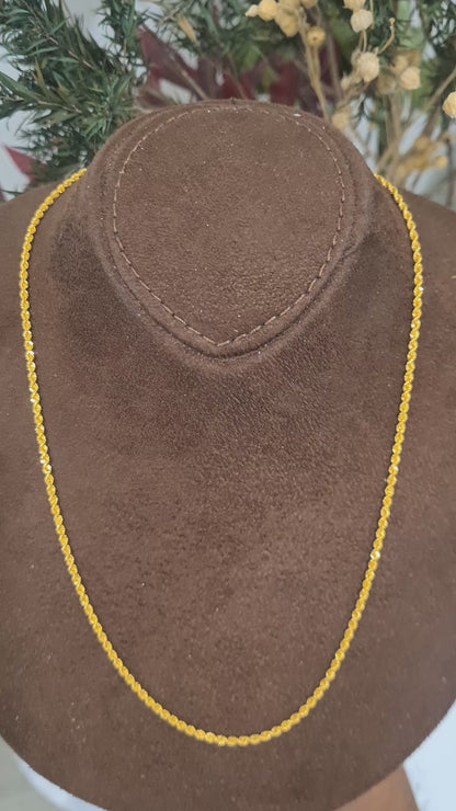 Gold Timeless Rope Link Chain 21KT - FKJCN21KM10505