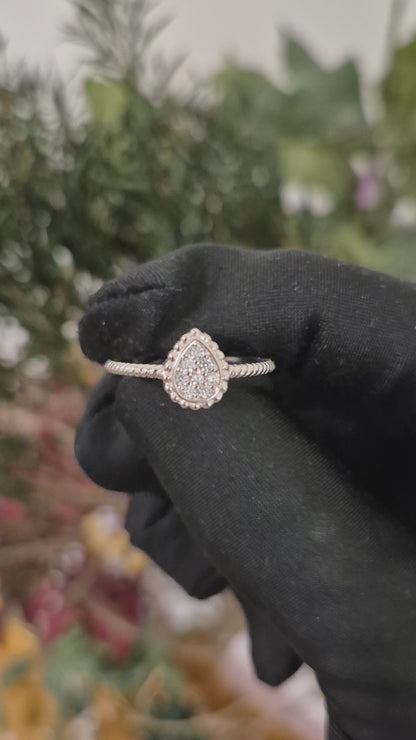 Sterling Silver 925 Pear Cluster Ring - FKJRNSL11050