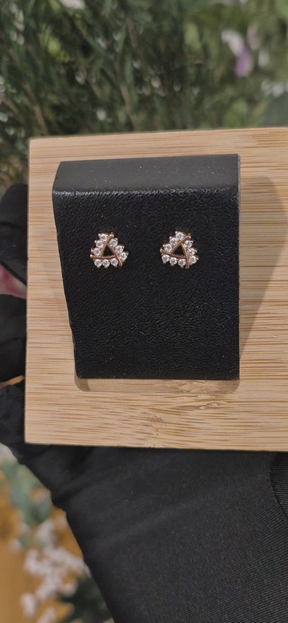 Sterling Silver 925 Geometric Stud Earrings - FKJERNSL11086