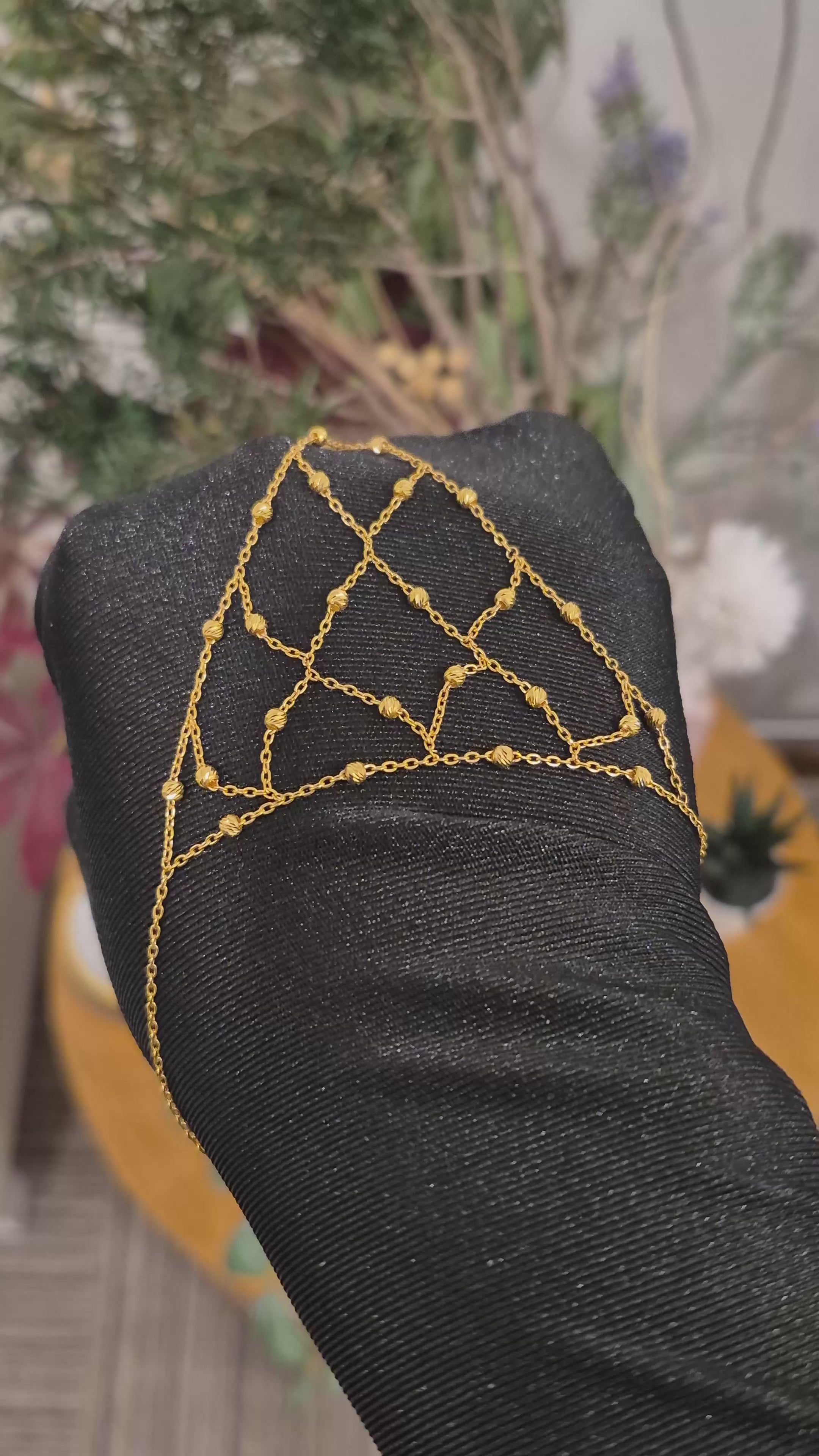 Gold Hand Harness Bracelet 21KT - FKJBRL21KM12082