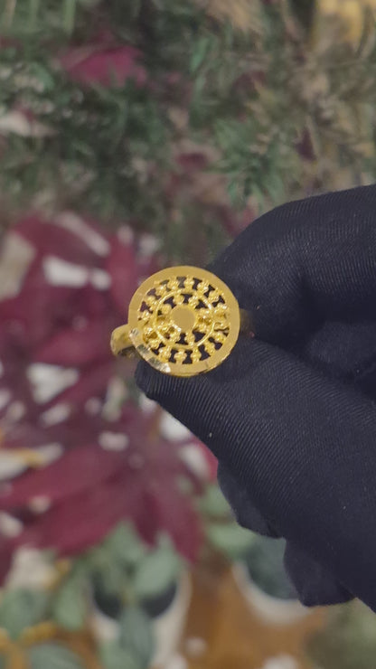 Gold Turkish Design Ring 21KT - FKJRN21KM11696