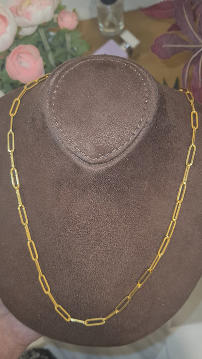 سلسلة مشبك ورق أنيقة من الذهب عيار 21 قيراطًا - FKJCN21KM10400