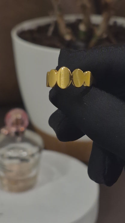 Gold Contemporary Bold Design Ring 21KT - FKJRN21KM12236