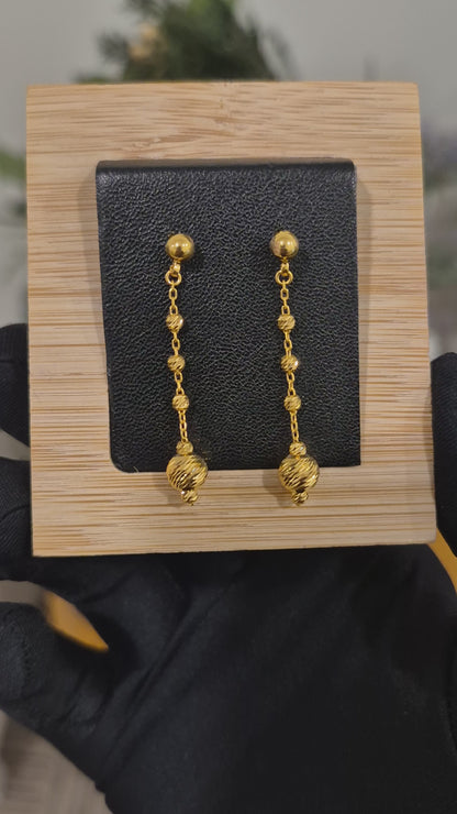 Gold Hanging Earrings 21KT - FKJERN21KM11874