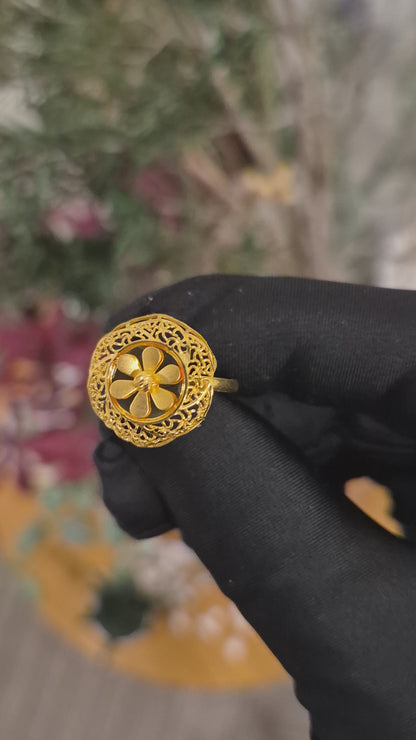 Gold Turkish Design Ring 21KT - FKJRN21KM11775