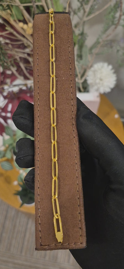 Gold Long Link Bracelet 21KT - FKJBRL21KM11575