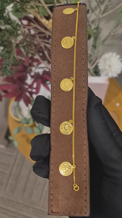 Gold Dangling Lira Bracelet 21KT - FKJBRL21KM11637