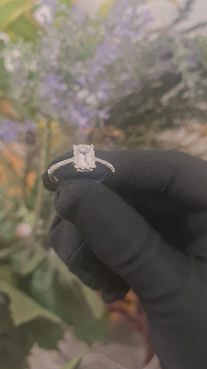 Sterling Silver 925 Classic Halo Solitaire Ring - FKJRNSL10802