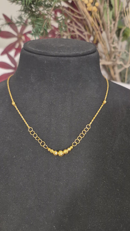 Gold Beads Necklace 21KT - FKJNKL21KM12046