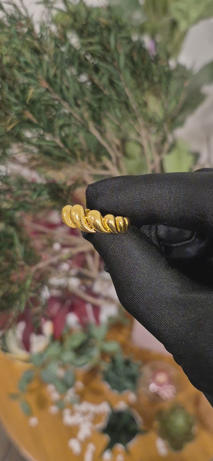 Gold Leaf Pattern Ring 21KT - FKJRN21KM11145