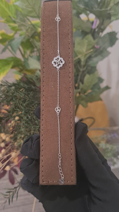 Sterling Silver 925 Flower Design Bracelet - FKJBRLSL10680