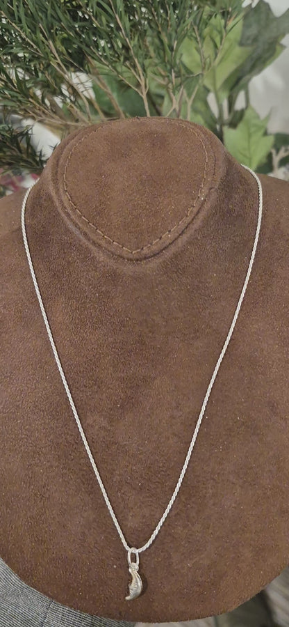 Sterling Silver 925 Crescent Moon Necklace (Chain with Pendant) - FKJNKLSL11117