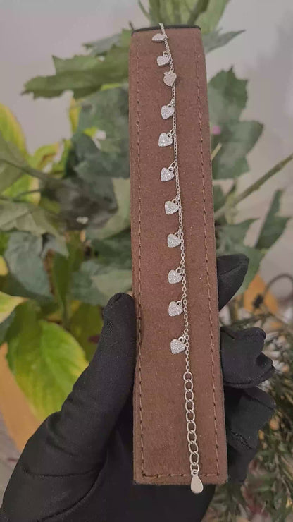 Sterling Silver 925 Hearts Bracelet - FKJBRLSL10643