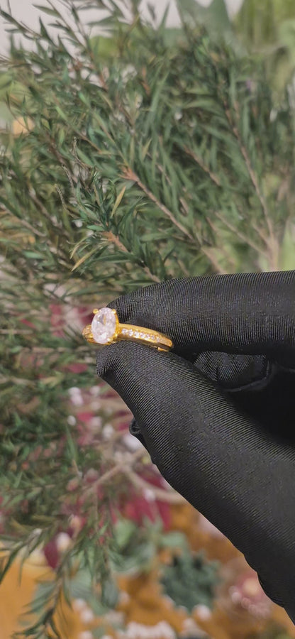 Gold Oval Cut Ring 21KT - FKJRN21KM11150