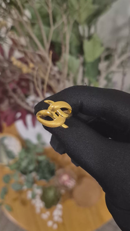 Gold Elysian Twist Ring 21KT - FKJRN21KM11971