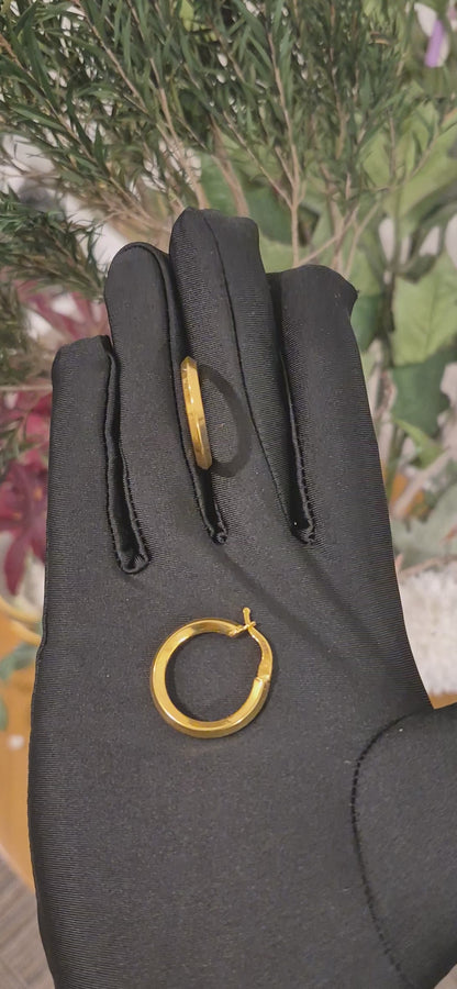 Gold Classic Hoop Earrings 21KT - FKJERN21KM11268