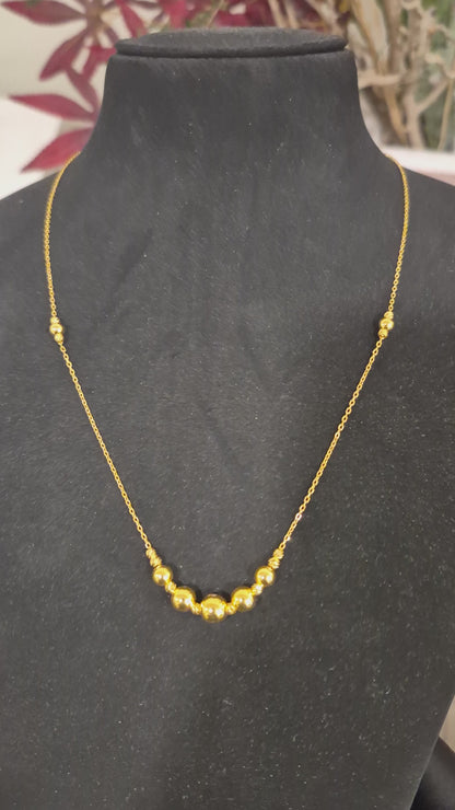 Gold Beads Necklace 21KT - FKJNKL21KM12084