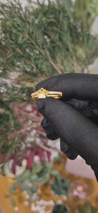 Gold Mini Crown Ring 21KT - FKJRN21KM11160