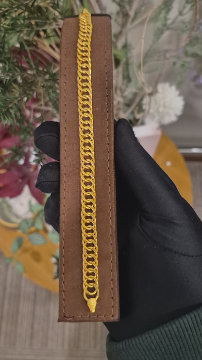 Gold Cuban Link Bracelet 21KT - FKJBRL21KM11670