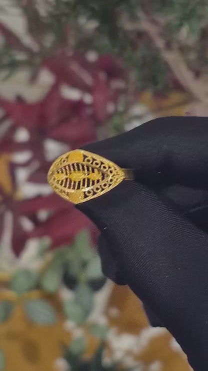 Gold Turkish Design Ring 21KT - FKJRN21KM11700