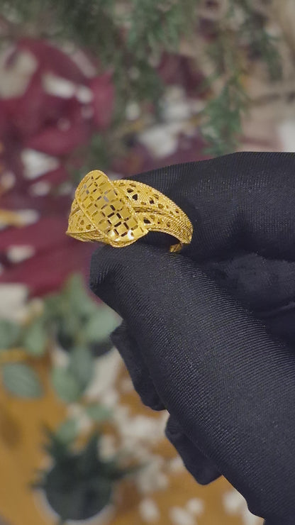 Gold Turkish Design Ring 21KT - FKJRN21KM11720