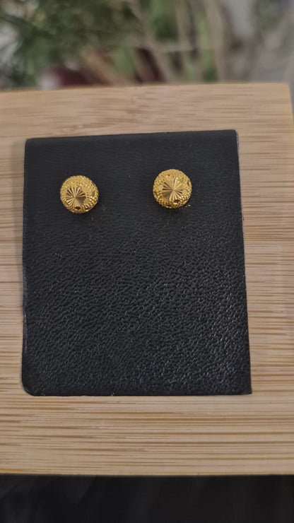 Gold Classic Earrings 21KT - FKJERN21KM12076