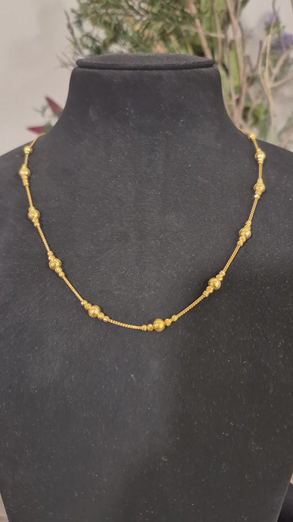 Gold Beads Necklace 21KT - FKJNKL21KM12012