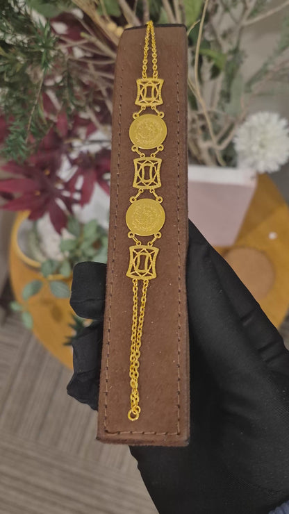 Gold Charm Link Bracelet 21KT - FKJBRL21KM11631