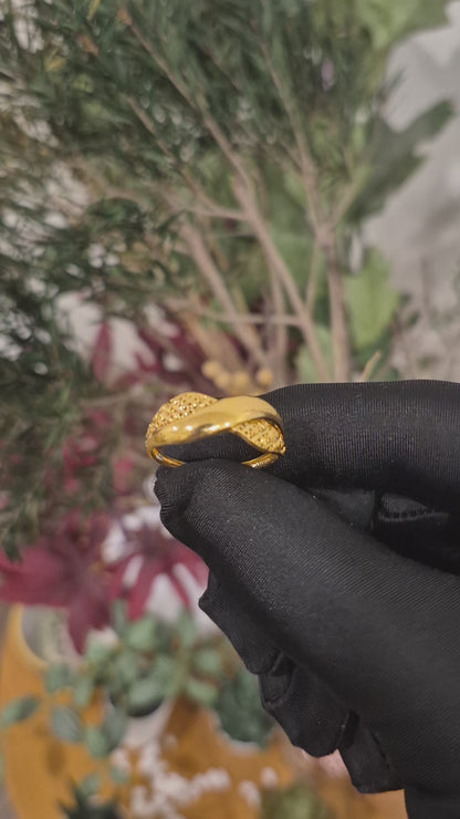 Gold Wave Design Ring 21KT - FKJRN21KM11662
