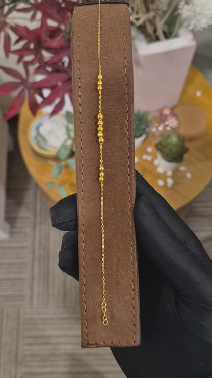 Gold Beaded Chain Bracelet 21KT - FKJBRL21KM11681