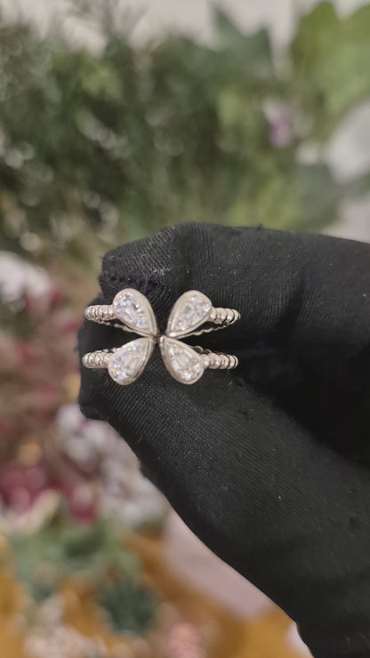 Sterling Silver 925 Butterfly Inspired Ring - FKJRNSL11045