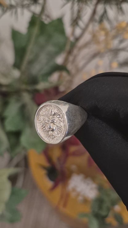 Sterling Silver 925 Lion Head Design Ring in Ring - FKJRNSLM12289