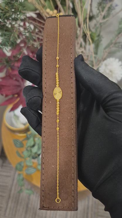 Gold Classic Bracelet 21KT - FKJBRL21KM12160