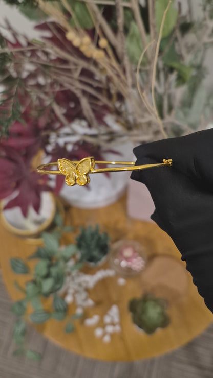 Gold Butterfly Bangle 21KT - FKJBNG21KM12169