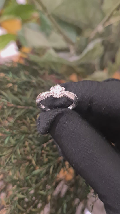 Sterling Silver 925 Spark Solitaire Ring - FKJRNSL10746