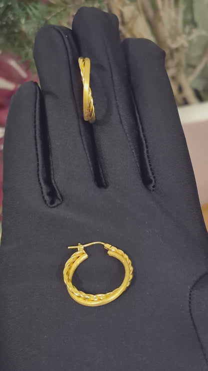 Gold Hoop Earrings 21KT - FKJERN21KM11723