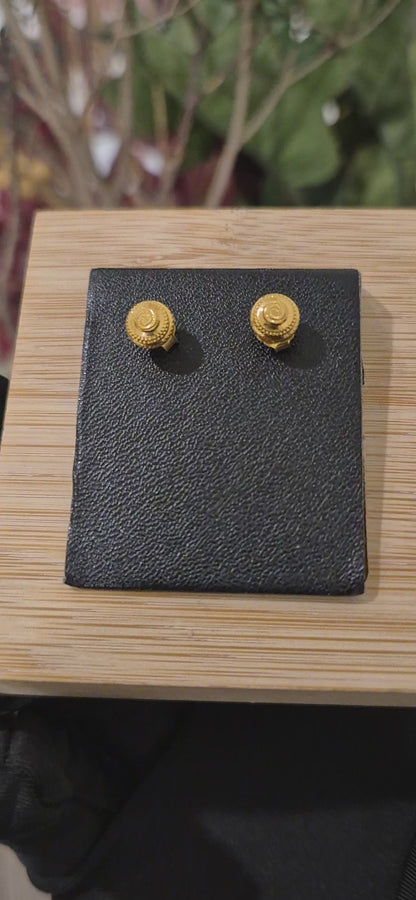 Gold Classic Textured Earrings 21KT - FKJERN21KM11607