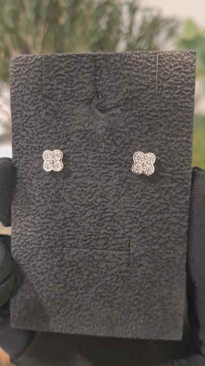 Sterling Silver 925 Mini Flower Earrings - FKJERNSL10813