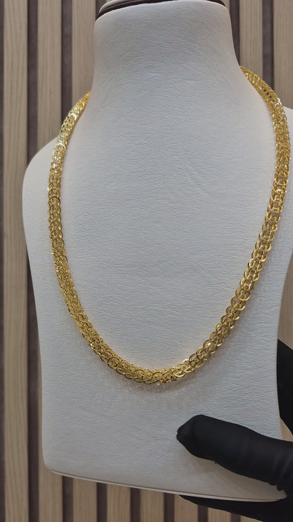 Gold Intricate Woven Chain 21KT - FKJCN21KM10384