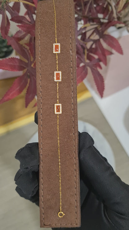 Gold Ruby Glow Bracelet 21KT - FKJBRL21KM10492