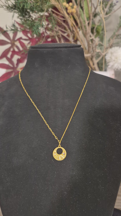 Gold Minimalist Necklace 21KT - FKJNKL21KM12041