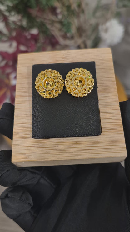 Gold Turkish Design Earrings 21KT - FKJERN21KM11842
