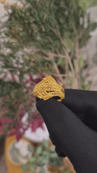 Gold Turkish Design Ring 21KT - FKJBRL21KM11933