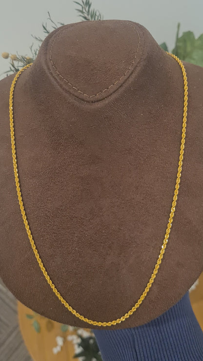 Gold Twisted Rope Chain 21KT - FKJCN21KM10922