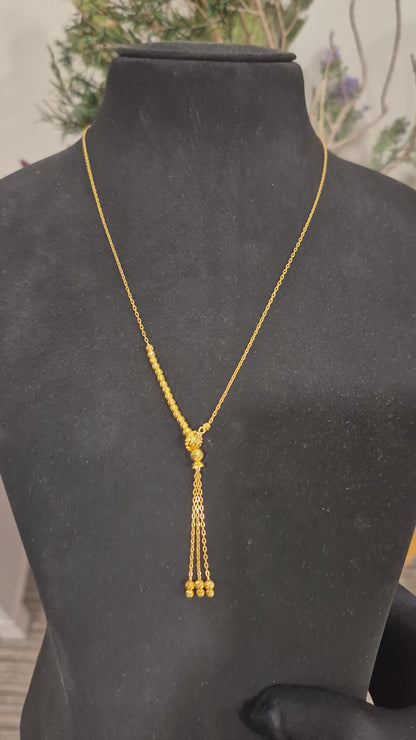 Gold Tassel Necklace 21KT - FKJNKL21KM12007