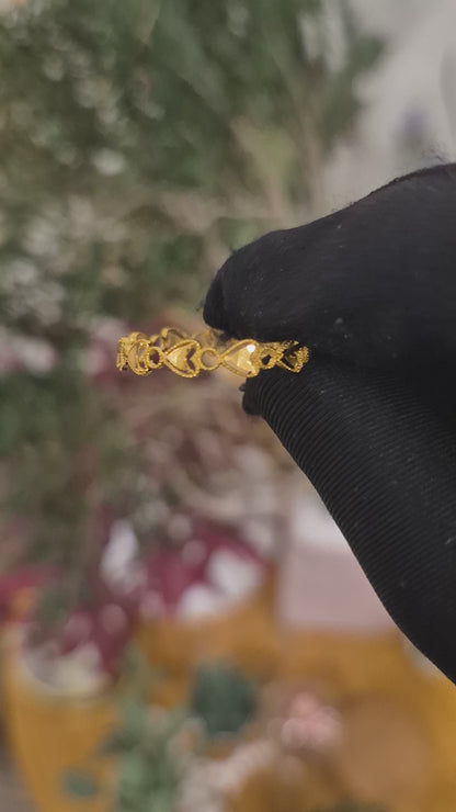 Gold Casting Heart Ring 21KT - FKJRN21KM12030