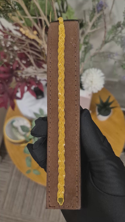 Gold Classic Braided Bracelet 21KT - FKJBRL21KM11992